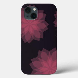 Pink, cool, trendy, modern flower abstraction iPhone 13 case