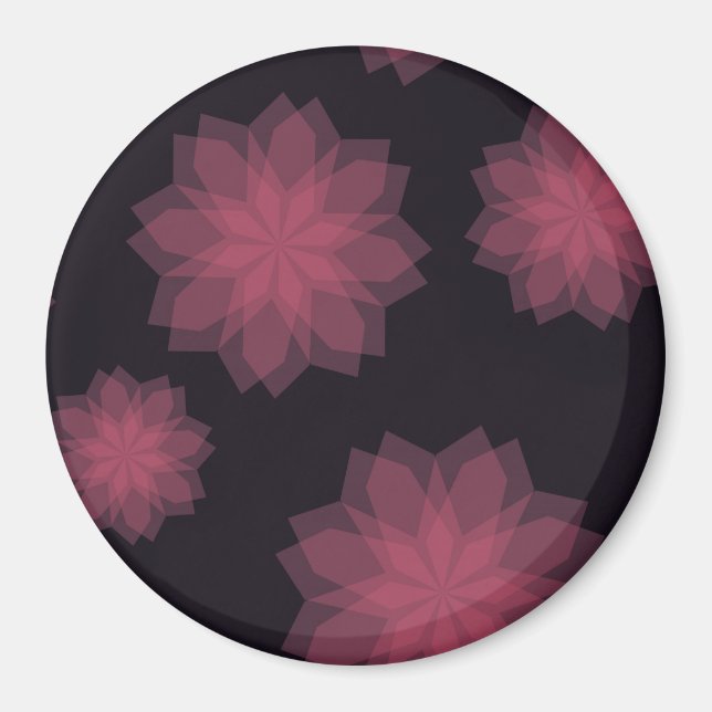 Pink, cool, trendy, modern flower abstraction magnet (Front)