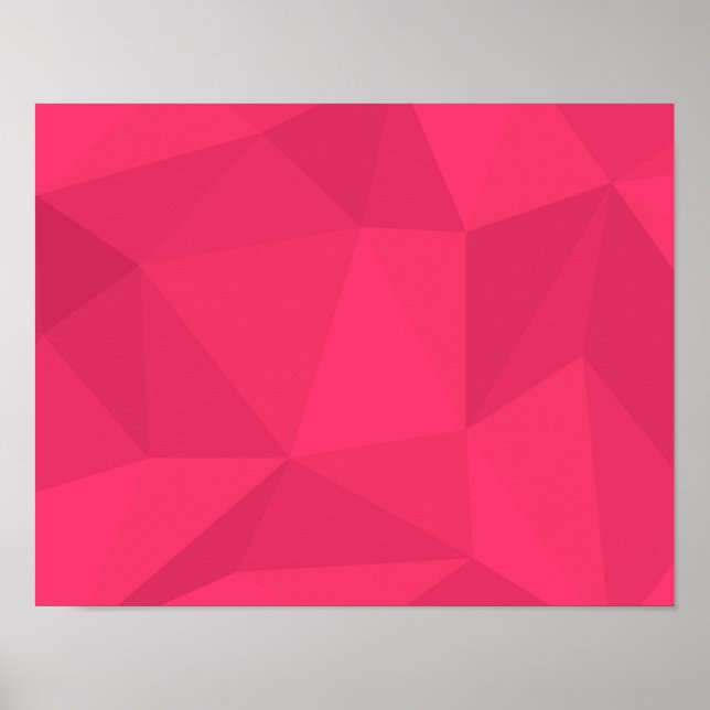 Pink, cool, unique, trendy triangle illustration poster (Front)