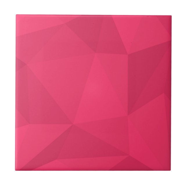 Pink, cool, unique, trendy triangle illustration tile (Front)