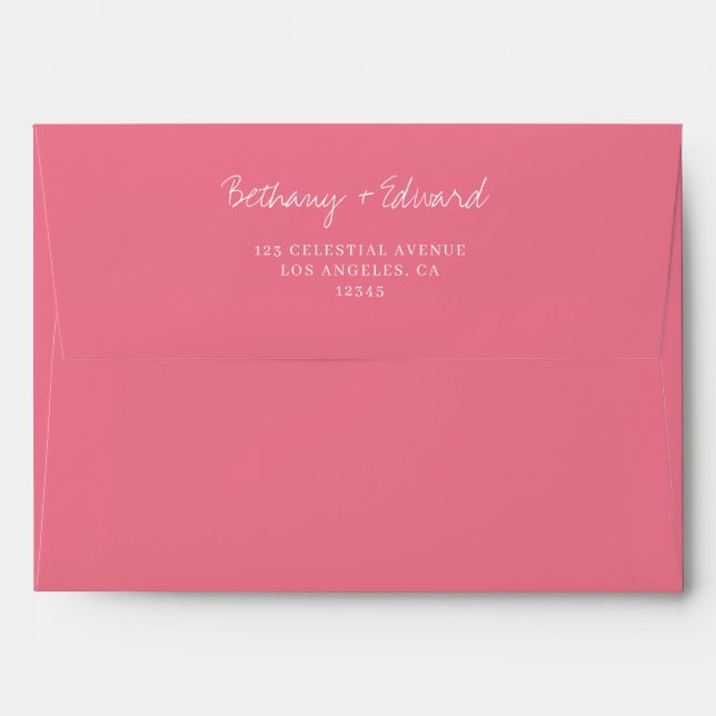 Pink Coordinate Wedding Envelope (Back (Top Flap))