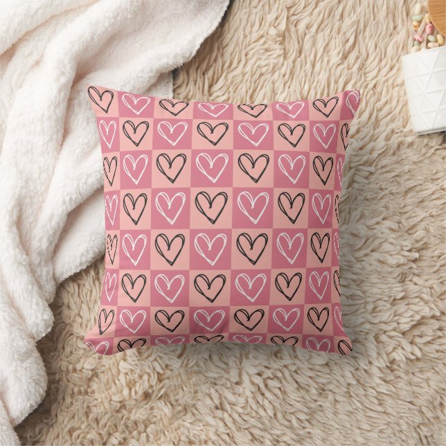 Pink Coquete Hearts Cushion (Blanket)