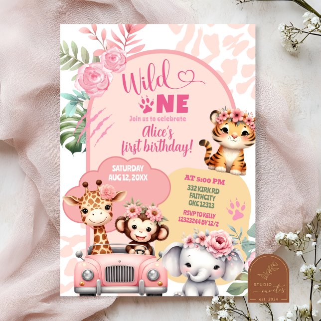 Pink Coquette Baby Clothes Berry Sweet Baby Invitation (Creator Uploaded)