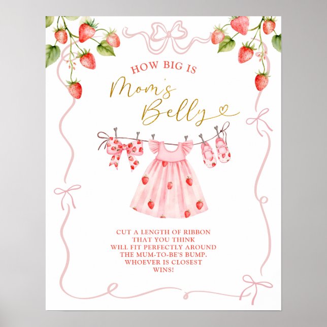 Pink Coquette Baby Clothes How Big Is Mom Belly Poster (Front)