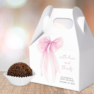 Pink Coquette Bow Baby Girl Shower Thank You Favour Box
