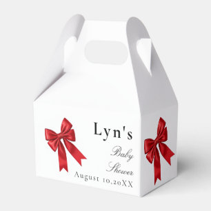 Pink Coquette Bow Baby Shower Favor Box