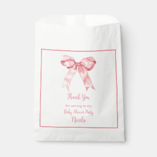Pink Coquette Bow Baby Shower Favour Bags