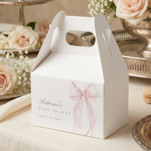 Pink Coquette Bow Baby Shower Favour Box