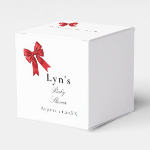 Pink Coquette Bow Baby Shower Favour Box