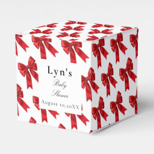 Pink Coquette Bow Baby Shower Favour Box