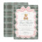 Pink Coquette Bow Bear Tartan Plaid Birthday