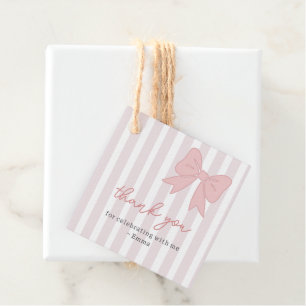 Pink Coquette Bow Birthday  Favour Tags