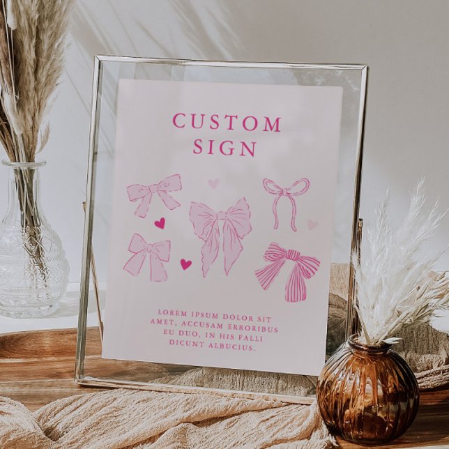 Pink Coquette Bow Birthday Party Custom Sign (Creator Uploaded)