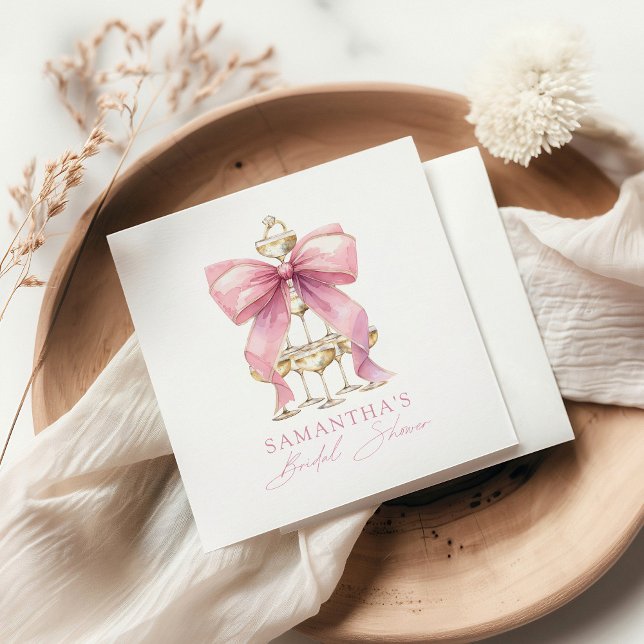 Pink Coquette Bow Bridal Shower Napkin (Creator Uploaded)