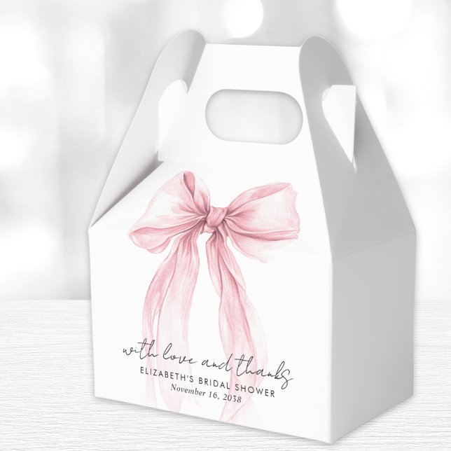Pink Coquette Bow Bridal Shower Thank You Favour Box (Creator Uploaded)