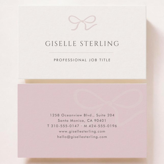 Pink Coquette Bow Business Card (Creator Uploaded)
