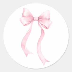 Pink Coquette Bow  Classic Round Sticker