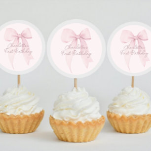 Pink Coquette Bow Custom Classic Round Sticker