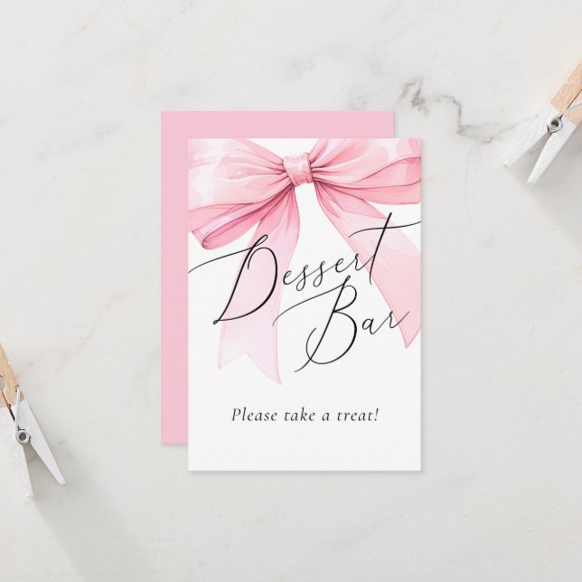 Pink Coquette Bow Dessert Bar Bridal Shower (Front/Back In Situ)