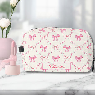 Pink Coquette Bow Dopp Kit