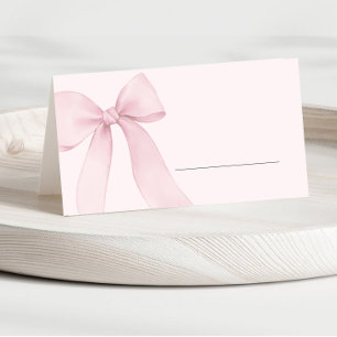 Pink Coquette Bow Fill in  Place Card