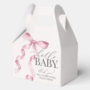 Pink Coquette Bow Girl Baby Shower Gift Favour Box