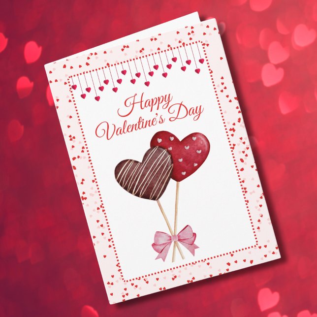 Pink Coquette Bow & Lollipop,Photo Valentine's Day Card (Creator Uploaded)