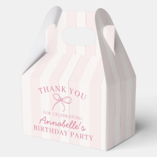 Pink Coquette Bow Pastel Birthday Party Dessert Favour Box