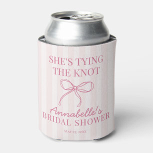Pink Coquette Bow Pastel Knot Bridal Shower Favour Can Cooler