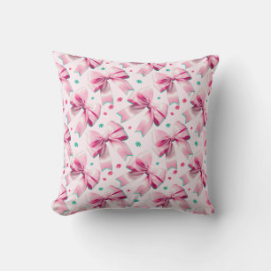 Pink Coquette Bow Pattern Cushion