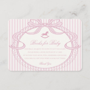 Pink Coquette Bow Rocking Horse Books for Baby Enclosure Card