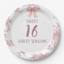 Pink Coquette Bow Sweet 16 Birthday
