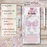 Pink Coquette Bows and Back To School To-Do Magnetic Notepad<br><div class="desc">Personalised Teacher Coquette Pink To-Do List Magnetic Notepad</div>