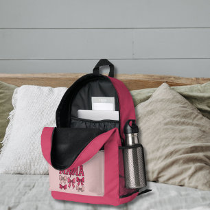 Pink Coquette Bows Mama Diaper Bag Backpack