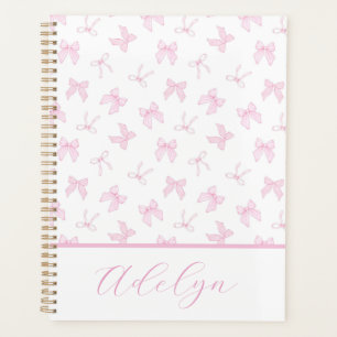 Pink Coquette Bows Personalise Planner