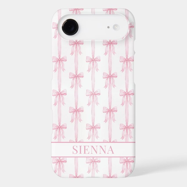 Pink Coquette Bows Striped Monogrammed (Back)
