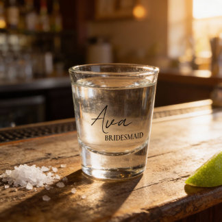 Pink Coquette Bridesmaid Personalised Gift Shot Gl Shot Glass