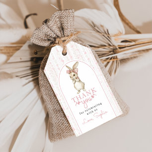 Pink Coquette Bunny Birthday Gift Tags
