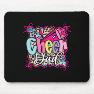 Pink Coquette Cheer Dad Daddy Cheerleading Pom Meg Mouse Pad