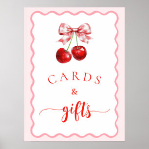 Pink Coquette Cherry Cards & Gifts Poster