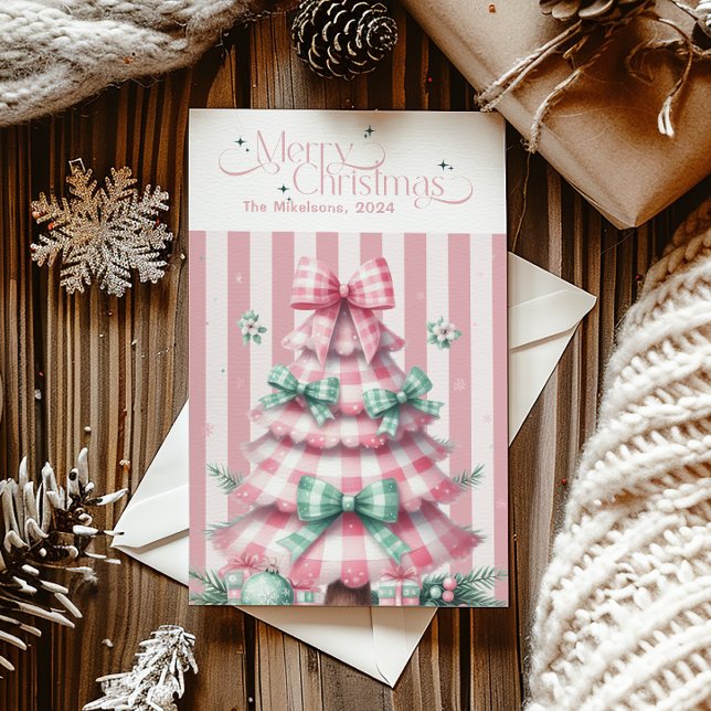 Pink Coquette Christmas Holiday Card (Creator Uploaded)