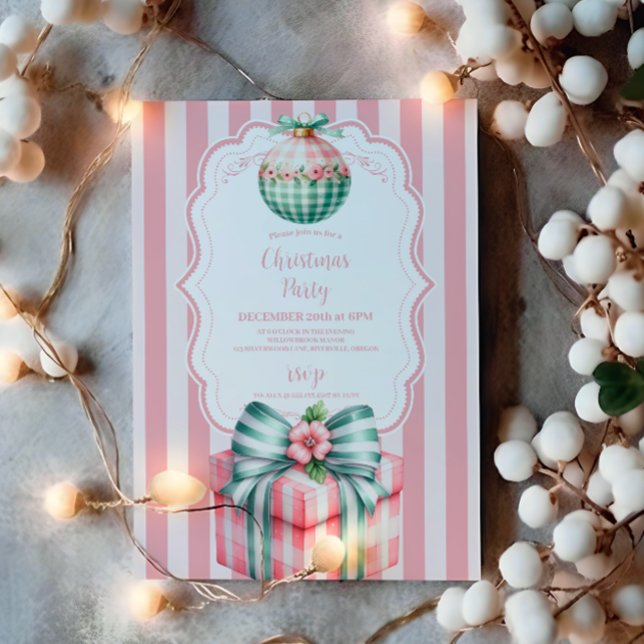 Pink Coquette Christmas Invitation (Creator Uploaded)
