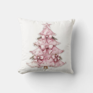 Pink Coquette Christmas Tree Pillow