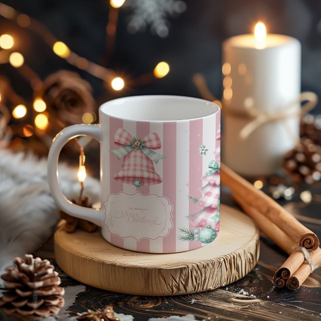 Pink Coquette Christmas Two-Tone Coffee Mug (Creator Uploaded)