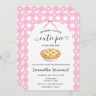 Pink Coquette Cutie Pie Baby Shower Invitation