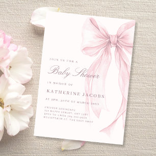 Pink Coquette Elegant Baby Shower Invitation