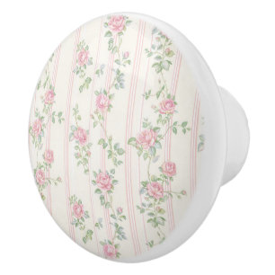 Pink Coquette Floral Ceramic Knob