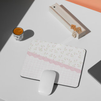 Pink Coquette Floral Mouse Pad