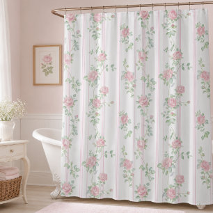 Pink Coquette Floral Shower Curtain