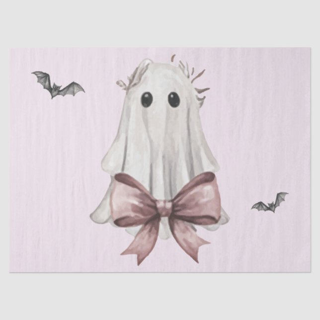 Pink Coquette Halloween Ghost Tissue Paper (Front)